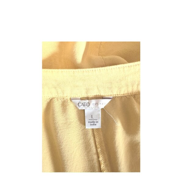 Cato Mustard Colored Open Shoulder Long Sleeve Embroidered Mini Dress - Picture 4 of 5